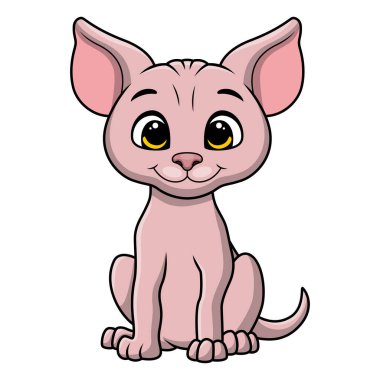 Beyaz arkaplanda Şirin Sfenks çizgi filminin vektör çizimi