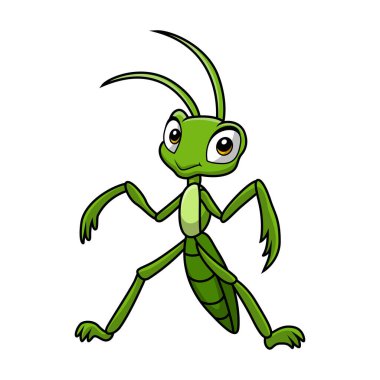 Beyaz arkaplanda Şirin Peygamberdevesi çizgi filminin vektör çizimi