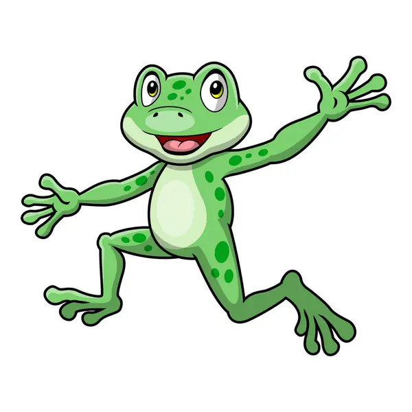 stock vector Vector illustration of Cute frog cartoon on white background