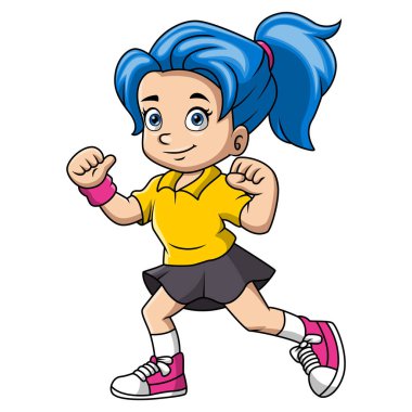 Şirin küçük kız çizgi filminin vektör çizimi