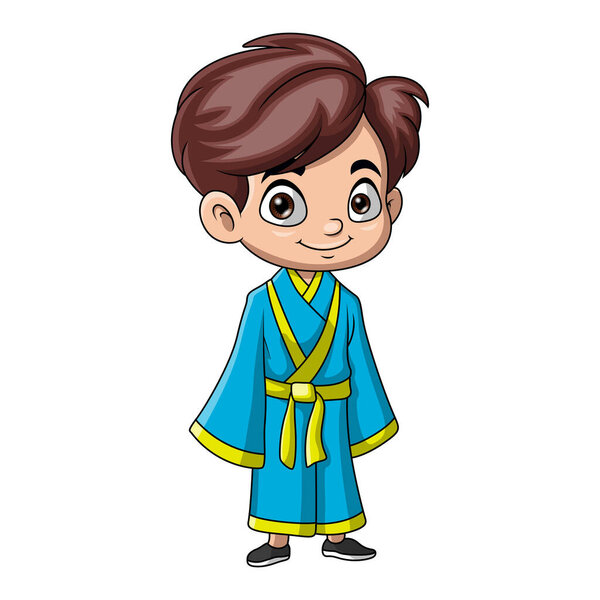 Cute boy wearing costume kimono