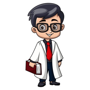 Cute boy cartoon wearing costume lawyer