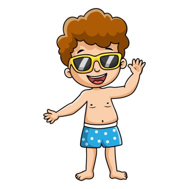 Kumsalda tatlı bir çocuk oynuyor.