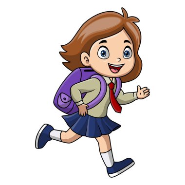 Sevimli liseli kız çizgi filmi 