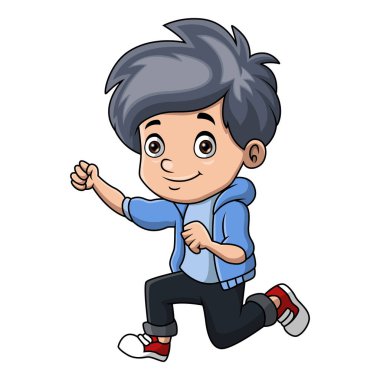 Sevimli mutlu çocuk çizgi filmi komik.