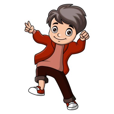 Sevimli mutlu çocuk çizgi filmi komik.