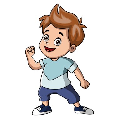 Sevimli mutlu çocuk çizgi filmi komik.