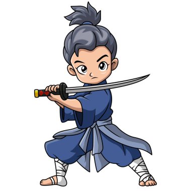 Tatlı samuray savaşçı çocuk çizgi filmi.