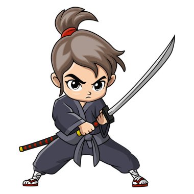 Tatlı samuray savaşçı çocuk çizgi filmi.