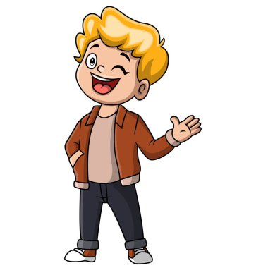 Tatlı çocuk mutlu bir şekilde gülüyordu.