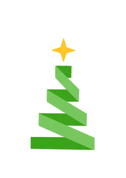 Eenvoudig Symbool Van Een Kerstboom Met Een Ster — Stockfoto