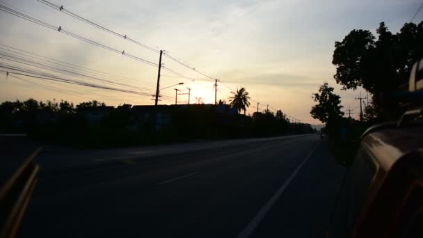 Zobacz Krajobraz Cityscape Życia Lokalnego Stylu Życia Tajlandczyków Jazdy Samochodem — Wideo stockowe