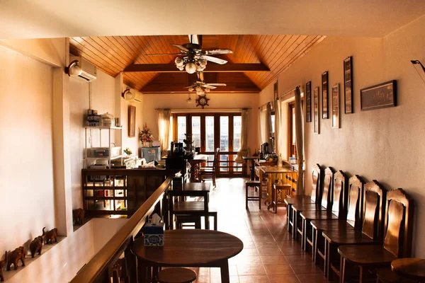 Interior Design Antique Vintage Retro Wood Building Restaurante Comedor Del —  Fotos de Stock