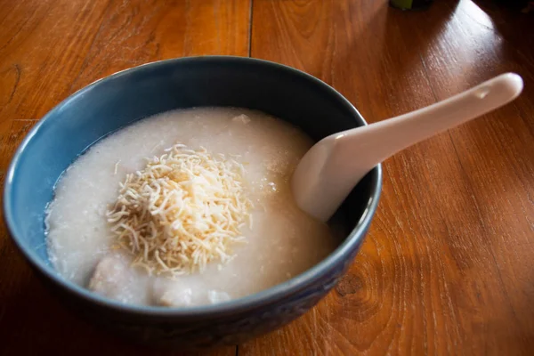 Ontbijt Traditionele Chinese Voedsel Stijl Rijst Pap Congee Met Bijgerecht — Stockfoto