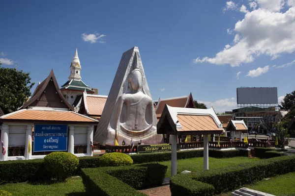 Big Symbol Buddha Amulets Talismán Thai People Foreign Travelers Travel — Foto de Stock