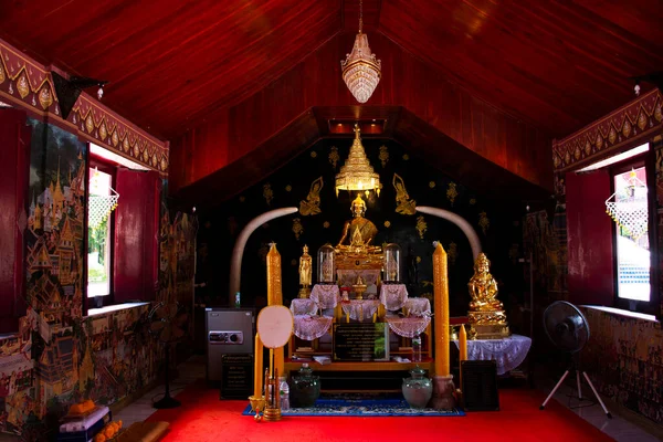 Beautiful Ancient Buddha Antique Ubosot Wat Chum Temple Thai People — Stock Photo, Image