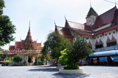 Tayland 'ın başkenti Wat Thap Kradan' ın antik ubosot 'u 3 Kasım 2022' de Tayland 'ın başkenti Suphan Buri' de yapılan Song Phi Nong 'a ziyaret edin ve dua edin.