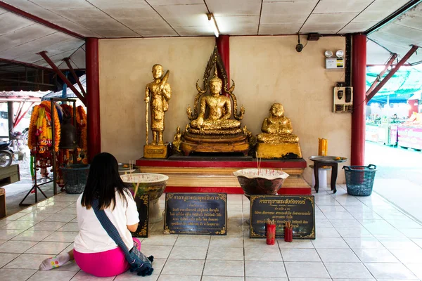Bouddha Antique Dans Construction Ubosot Antique Temple Wat Thap Kradan — Photo