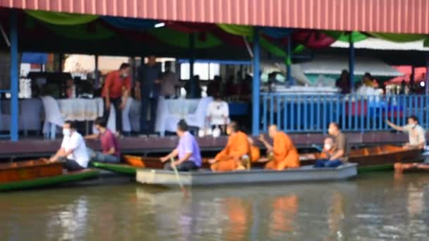 Taylandlı Gezginler Kasım 2022 Nonthaburi Tayland Wat Sai Yai Kanalında — Stok video