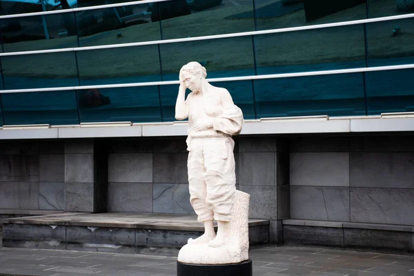 Escultura Arte Esculpir Estátua Figura Moderna Hwanho Nascer Sol Jardim — Fotografia de Stock