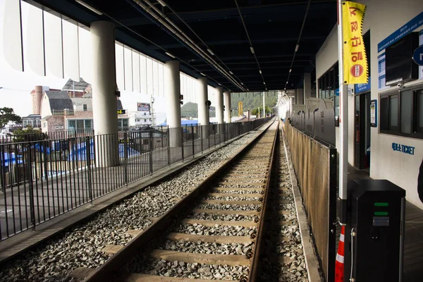 Les Coréens Les Voyageurs Étrangers Assis Sur Sky Capsule Tram — Photo