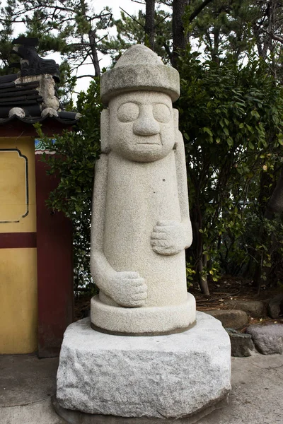 Художественная Скульптура Dol Hareubangs Фигура Tol Harubangs Статуя Символ Острова — стоковое фото
