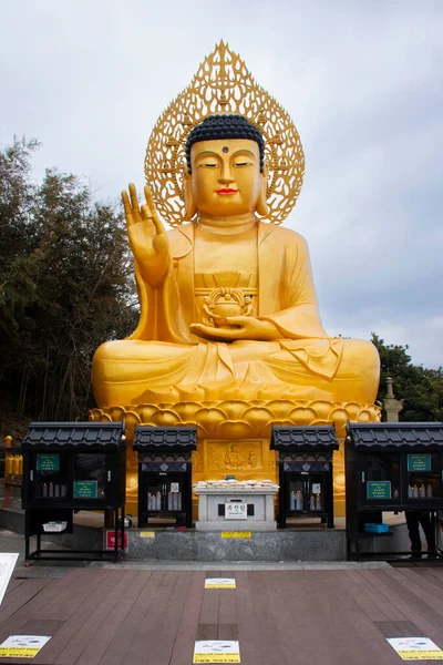 Phra Ariya Mettrai Buddha Socha Pro Korejský Lid Cestovatelé Navštívit — Stock fotografie