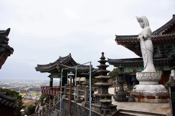 Древнее Китайское Божество Морской Богини Мазу Статуя Корейских Людей Путешественники — стоковое фото