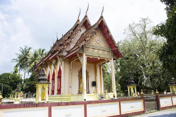 Ancient Old Ubosot Antique Ordination Hall Local Thai People Travelers — Fotografia de Stock