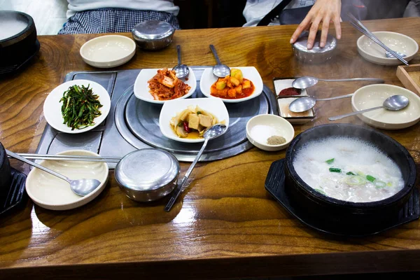 Cocina Gourmet Tradicional Coreana Local Comida Callejera Costillas Cerdo Sopa — Foto de Stock