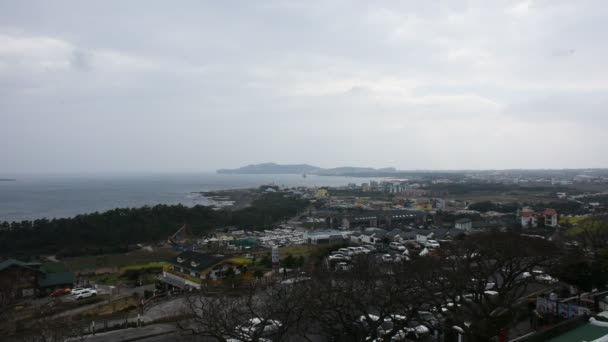 Voir Paysage Jeju Île Paysage Marin Océan Avec Paysage Urbain — Video