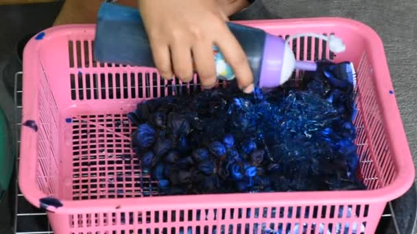 Thai Kézműves Technikus Vagy Profi Művész Dolgozik Batik Ikat Nyakkendő — Stock videók