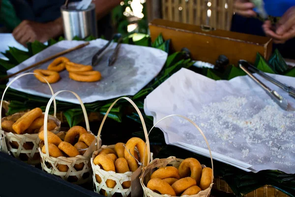 Místní Tradiční Thajský Dezert Kuchyně Sladká Svačinka Pro Cestující Lidé — Stock fotografie