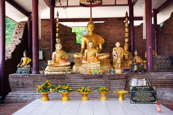 Starożytna Ruina Budda Zabytkowym Starym Ubosot Wat Pho Kao Ton — Zdjęcie stockowe
