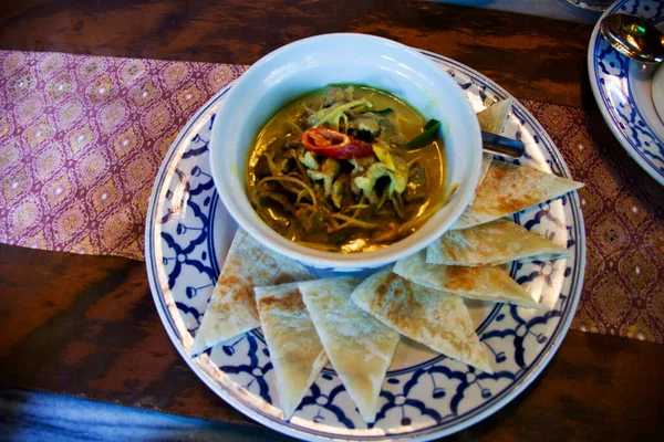 Traditionele Fusie Voedsel Lokale Thaise Gastronomie Indiase Keuken Met Gemengd — Stockfoto