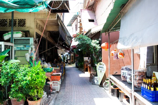 Hawker Groenteboer Kraam San Chao Rong Thong Traditionele Straat Bazaar — Stockfoto