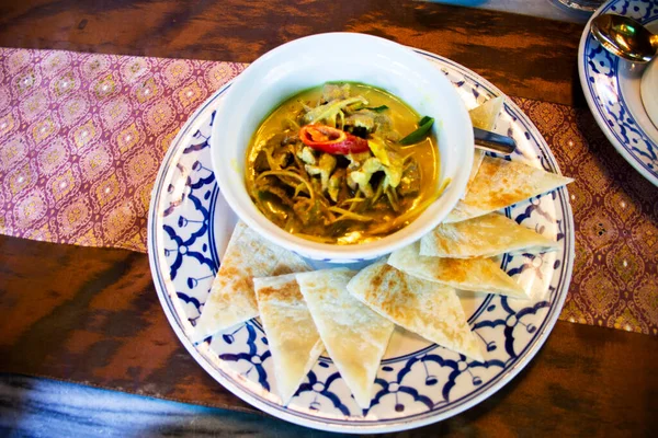 Traditionele Fusie Voedsel Lokale Thaise Gastronomie Indiase Keuken Met Gemengd — Stockfoto