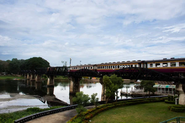Stahl Eisenbahnbrücke Über Den Fluss Kwai Von Wahrzeichen Denkmäler Historische — Stockfoto