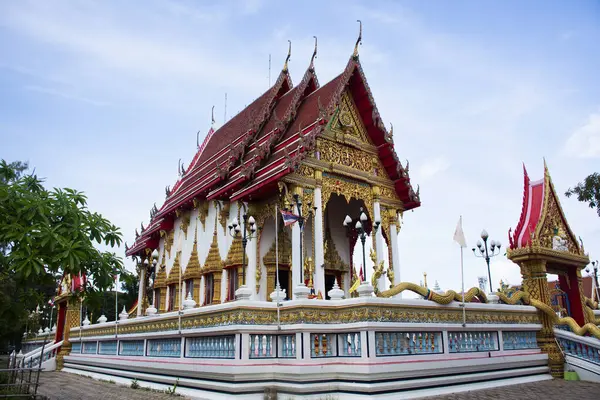 Antica Bella Sala Ordinazione Antica Bellezza Ubosot Viaggiatori Tailandesi Visita — Foto Stock