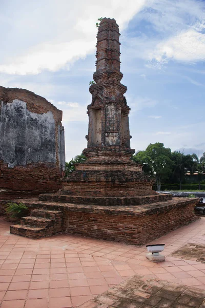 Ruínas Antigas Ubosot Sala Ordenação Antiga Ruína Velha Stupa Chedi — Fotografia de Stock