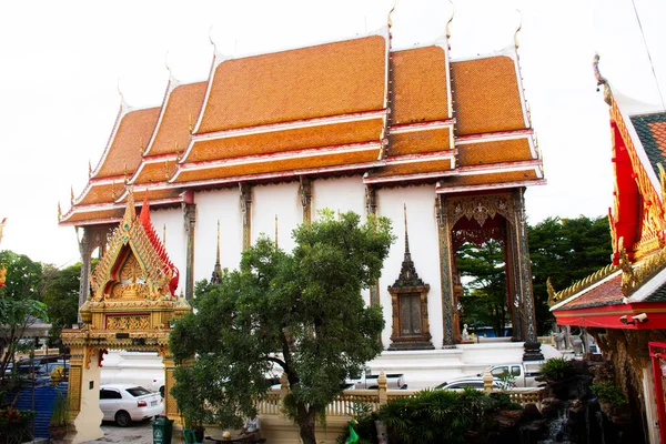 Starożytna Sala Święceń Lub Zabytkowe Ubosot Dla Podróżnych Tajskich Ludzie — Zdjęcie stockowe