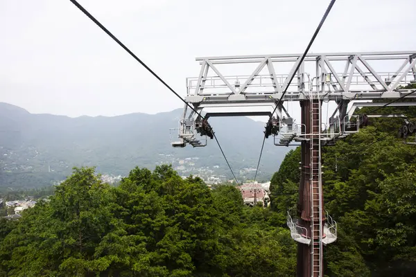 stock image View landscape and Hakone Ropeway and Tozan Cable car for japanese people travelers journey travel visit Owakudani mountain eruption and Sulfur vapors of Mount Hakone at Hakoneyama in Kanagawa, Japan