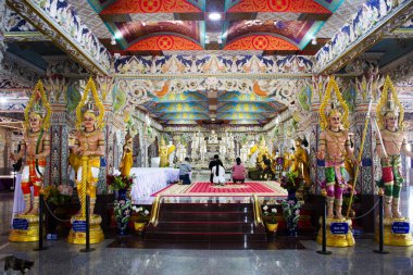 Ancient Phra Si Ariya Mettrai or Metteyya antique buddha statues for thai people travel visit respect praying blessing mystical at Wat Si Uthumphon temple on November 2, 2024 in Nakhon sawan, Thailand clipart