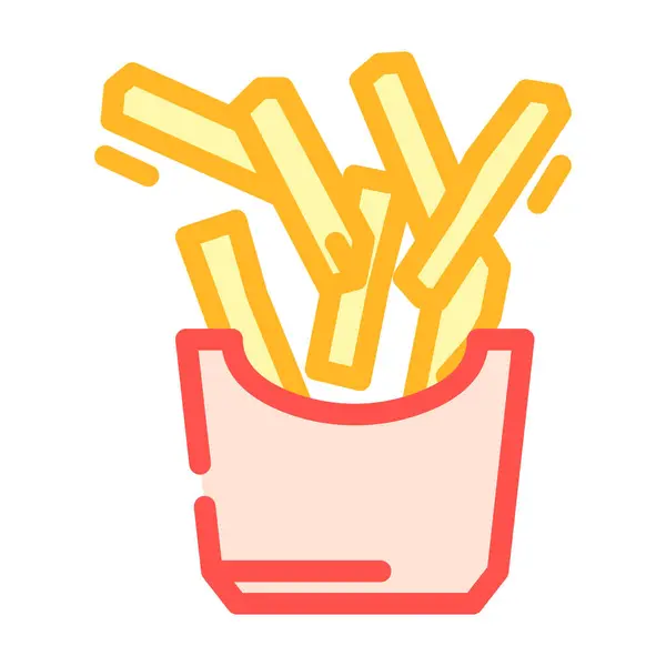 Τηγανητές Πατάτες Fast Food Διάνυσμα Εικονίδιο Χρώμα Τηγανιτές Πατάτες Μεμονωμένη — Διανυσματικό Αρχείο