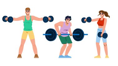 Plank fitness kol vektörünü çalıştırır. barfiks, fleks, gerdirme tahtalarını kaldırma egzersizleri kol karakteri. İnsanlar düz çizgi film çizimi