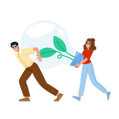 sürdürülebilir yeşil inisiyatif vektörü. ESG takımı, enerji organizasyonu, çevresel gelişim sürdürülebilir yeşil girişim karakteri. İnsanlar düz çizgi film çizimi