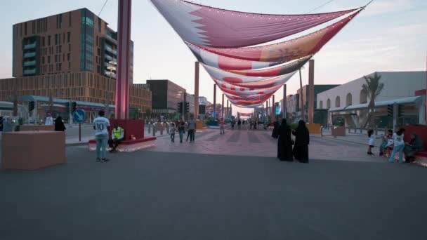 Lusail City Katar Nachmittagsaufnahme Des Lusail Boulevard Die Katar Bei — Stockvideo