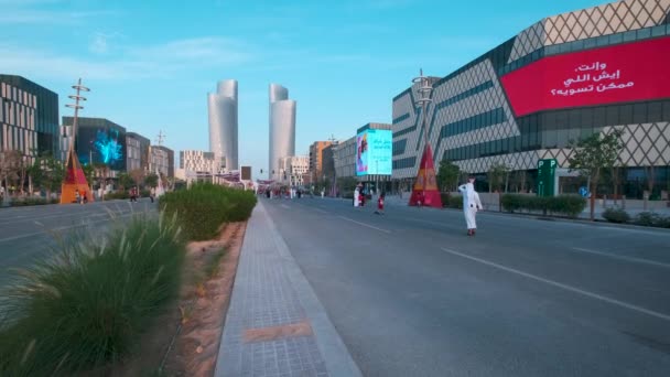 Lusail City Katar Lusail Bulvarı Öğleden Sonra Katar Katılan Ilçe — Stok video