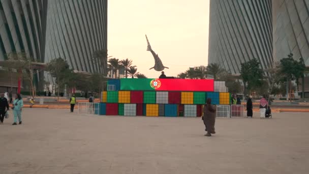 Lusail Boulevard Lusail Qatar Eftermiddag Skott Visar Qatar Förberedelse För — Stockvideo