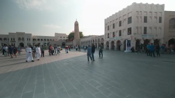 Souq Waqif Doha Katar Nachmittagsaufnahme Die Einheimische Und Besucher Beim — Stockvideo